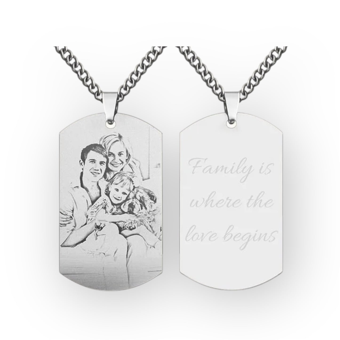 Einzigartige Gravur-Halskette – Personalisiert mit deinem Namen, Bild & Text (Kopie)