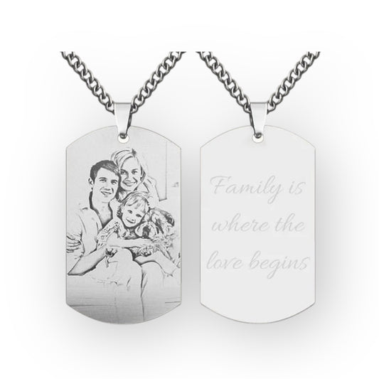 Einzigartige Gravur-Halskette – Personalisiert mit deinem Namen, Bild & Text (Kopie)