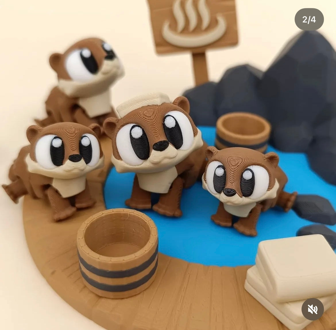 🦦 3D-Otter-Gehege mit Wasserfels – Spiel & Spaß für Groß und Klein! 🌊