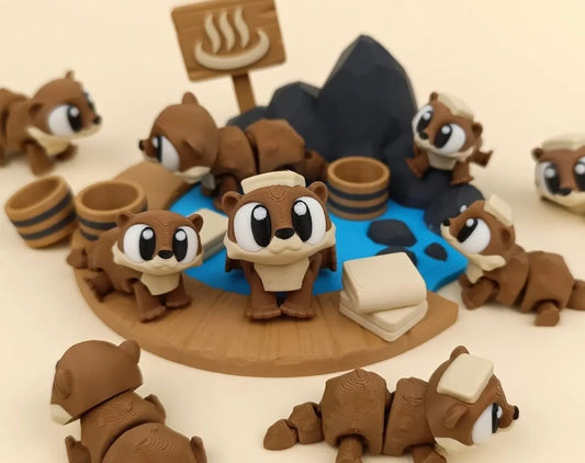 🦦 3D-Otter-Gehege mit Wasserfels – Spiel & Spaß für Groß und Klein! 🌊